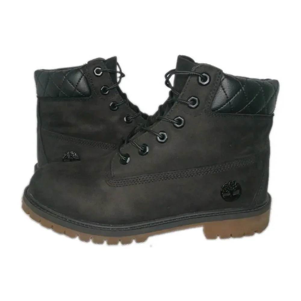 Timberland Mens Size 6 US 6.5 UK Black Suede Leather 6-Inch Boots Waterproof